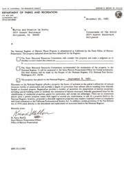 Letter from the State of California placing Crossroads of the World on the National Register of Historic Places; Sept. 1980
