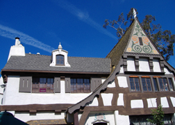 Detail of a building in Crossroads' Continental Village.