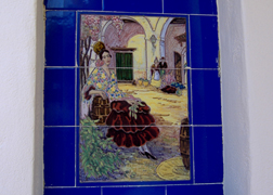 An original tile detail in the Spanish building.