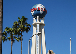 The globe atop the 60-foot-tall Crossroads tower has been turning virtually non-stop since 1936.