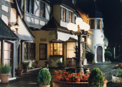 Dramatic night lighting for Crossroads' Continental Village.