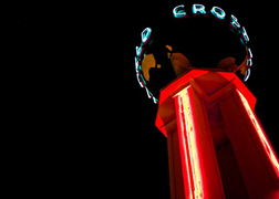 A close up of Crossroads' iconic spinning globe. Photo courtesy of Martha Adams, 2009.