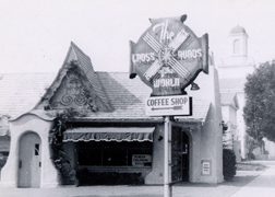 The original neon sign and offices at the rear of the Crossroads complex. Courtesy of Jim Heimann
