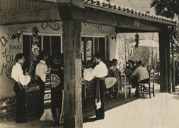 The Middle Eastern building in the center of the Crossroads complex once housed a Mexican restaurant, complete with strolling mariachis. Courtesy of Jim Heimann